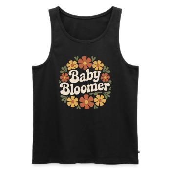 Garten Baby Bloomer Gärtner Spruch Sonnenblumen - Männer Premium Bio Tank Top - Schwarz - Vorne - AI Model Male 178 light (178cm)