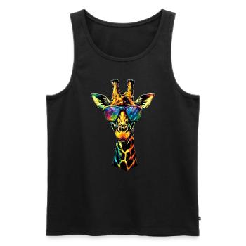 Girafe Afrique Amour Safari Nature sauvage Girafes mignonnes - Débardeur bio Premium Homme - noir - Devant - Michal (187cm)