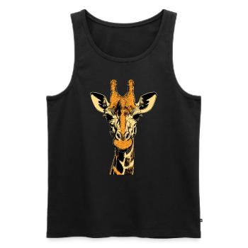 Girafe Afrique Amour Safari Nature sauvage Girafes mignonnes - Débardeur bio Premium Homme - noir - Devant - Michal (187cm)