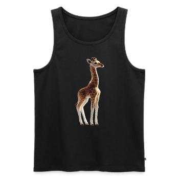 Girafe Afrique Amour Safari Nature sauvage Girafes mignonnes - Débardeur bio Premium Homme - noir - Devant - Michal (187cm)