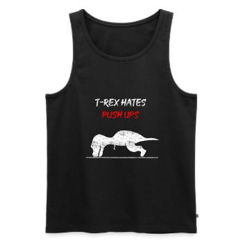 T-Rex has push ups - Men's Premium Organic Tank Top - black - Front - AI Model Male 178 light (178cm)