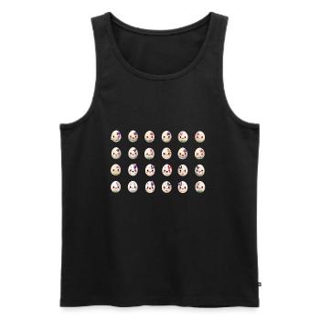 Easter pattern Easter motif many colorful eggs - Men's Premium Organic Tank Top - black - Front - AI Model Male 178 light (178cm)