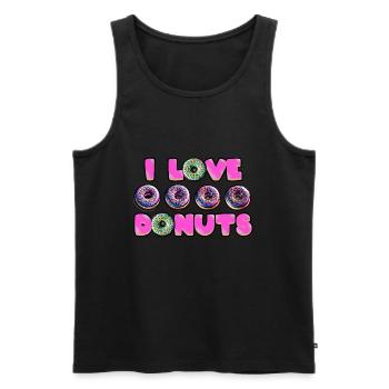 Ich liebe Donuts - Männer Premium Bio Tank Top - Schwarz - Vorne - Michal (187cm)