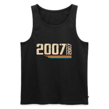 Vintage Anniversary 2007 Birthday Party 2007 - Men's Premium Organic Tank Top - black - Front - Michal (187cm)