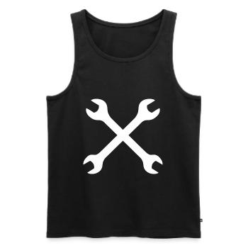 Mechanic, Workshop, Men, Women, Gift - Men's Premium Organic Tank Top - black - Front - Michal (187cm)