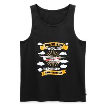 Piloten Geschenk Flugzeug Pilot lustiger Spruch - Männer Premium Bio Tank Top - Schwarz - Vorne - Michal (187cm)