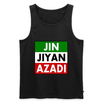 jin jiyan azadi - Débardeur bio Premium Homme - noir - Devant - AI Model Male 178 light (178cm)