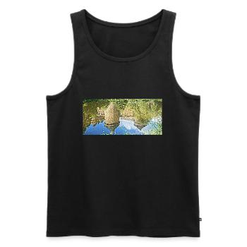 Das Schloss und sein Spiegelbild - Männer Premium Bio Tank Top - Schwarz - Vorne - AI Model Male 178 light (178cm)
