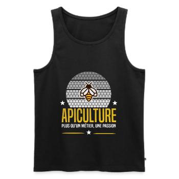 Apiculteur apiculture et abeilles - Débardeur bio Premium Homme - noir - Devant - AI Model Male 178 light (178cm)