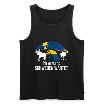 Ich Muss Los Schweden Wartet Schweden Geschenk - Männer Premium Bio Tank Top - Schwarz - Vorne - Michal (187cm)