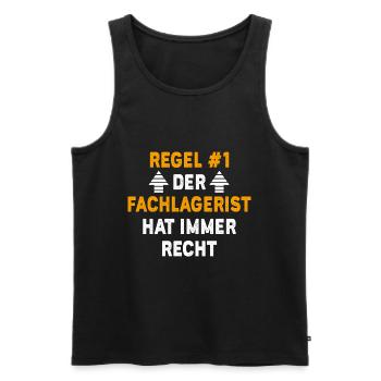 Fachlagerist Geschenk Geburtstag Spruch - Männer Premium Bio Tank Top - Schwarz - Vorne - Michal (187cm)