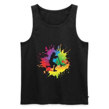 Scooter Stunt - Männer Premium Bio Tank Top - Schwarz - Vorne - AI Model Male 178 light (178cm)