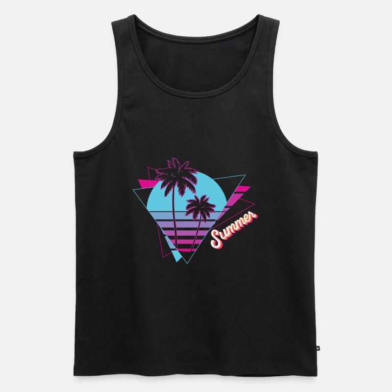 Summer - Summer Sun Palms - Men's Premium Organic Tank Top - black