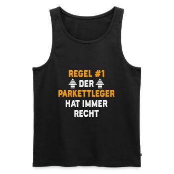 Parkettleger Geschenk Geburtstag Spruch - Männer Premium Bio Tank Top - Schwarz - Vorne - AI Model Male 178 light (178cm)