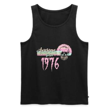 Génial depuis 1976 Retro Skull - Débardeur bio Premium Homme - noir - Devant - Michal (187cm)