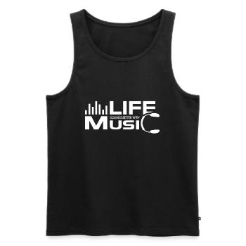 Life Sounds Better With Music - Débardeur bio Premium Homme - noir - Devant - Michal (187cm)