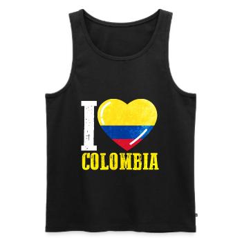 J’aime la Colombie - Débardeur bio Premium Homme - noir - Devant - Michal (187cm)