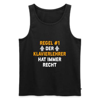 Klavierlehrer Geschenk Geburtstag Spruch - Männer Premium Bio Tank Top - Schwarz - Vorne - AI Model Male 178 light (178cm)