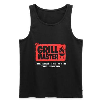 The Grillmaster BBQ Grilling Cult Saying - Men's Premium Organic Tank Top - black - Front - AI Model Male 178 light (178cm)