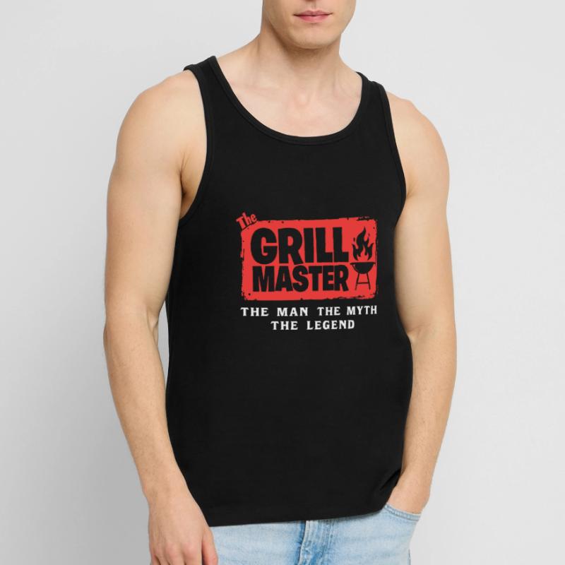 The Grillmaster BBQ Grilling Cult Saying Men's Premium Organic Tank Top