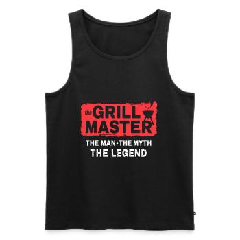 Le dicton culte des grillades Grillmaster BBQ - Débardeur bio Premium Homme - noir - Devant - Michal (187cm)