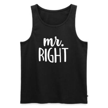 Mr. Right - Männer Premium Bio Tank Top - Schwarz - Vorne - AI Model Male 178 light (178cm)