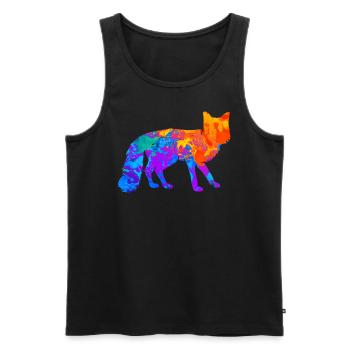 Fuchs Rotfuchs Füchse Silhouette Geschenkidee - Männer Premium Bio Tank Top - Schwarz - Vorne - AI Model Male 178 light (178cm)