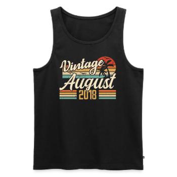 August 2018 Jubiläum 2018 - August Legends Geschenk - Männer Premium Bio Tank Top - Schwarz - Vorne - Michal (187cm)