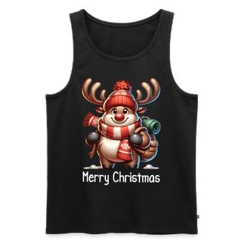 Lustiges Weihnachts Rentier Winterurlaub - Männer Premium Bio Tank Top - Schwarz - Vorne - Michal (187cm)