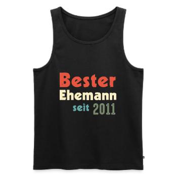 Bester Ehemann, Hochzeitstag, seit 2011, Hochzeit - Männer Premium Bio Tank Top - Schwarz - Vorne - Michal (187cm)