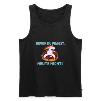 Einhorn Lustig Frech Humor Unicorn Spruch - Männer Premium Bio Tank Top - Schwarz - Vorne - Michal (187cm)