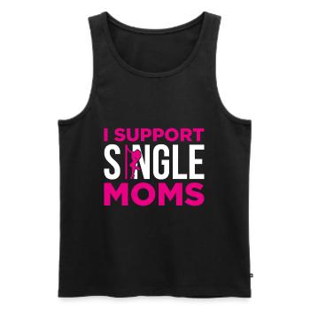 I Support Single Moms Gift - Men's Premium Organic Tank Top - black - Front - AI Model Male 178 light (178cm)