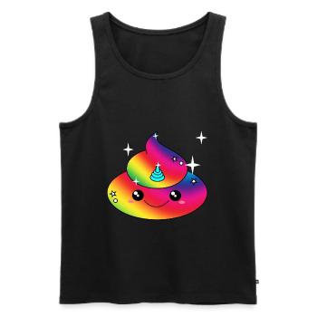 Poopicorn Poop Einhorn Kacke Shirt Geschenk - Männer Premium Bio Tank Top - Schwarz - Vorne - AI Model Male 178 light (178cm)