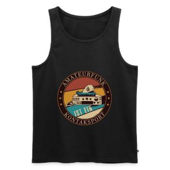 Amateurfunk ist Kontaktsport Geschenkidee - Männer Premium Bio Tank Top - Schwarz - Vorne - AI Model Male 178 light (178cm)