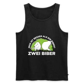 Was ist besser als ein Biber? Zwei Biber - Männer Premium Bio Tank Top - Schwarz - Vorne - AI Model Male 178 light (178cm)