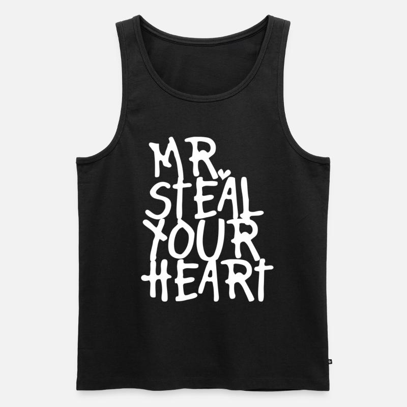 MR STEHLE DEIN HERZ - Männer Premium Bio Tank Top - Schwarz