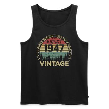 Vintage 1947 Millésime Août 1947 August 1947 Août - Men's Premium Organic Tank Top - black - Front - Michal (187cm)