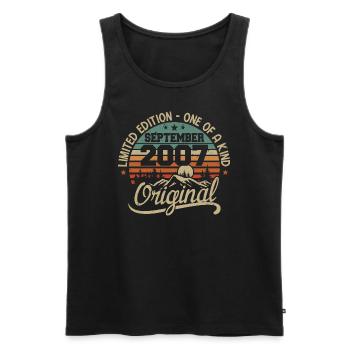 Birthday September 2007 Gift September 2007 - Men's Premium Organic Tank Top - black - Front - Michal (187cm)
