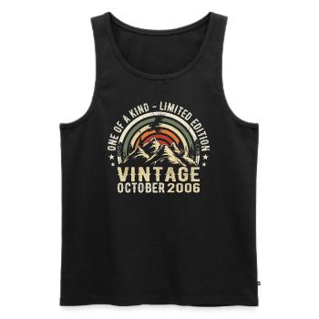 Anniversaire octobre 2006 - Born in October 2006 - Men's Premium Organic Tank Top - black - Front - Michal (187cm)