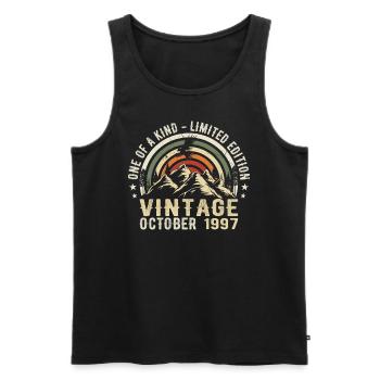 Anniversaire octobre 1997 - Born in October 1997 - Men's Premium Organic Tank Top - black - Front - Michal (187cm)