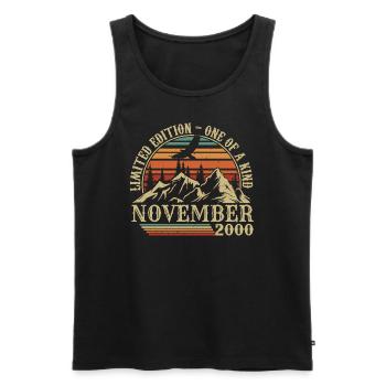 Born in November 2000 - Birthday November 2000 - Men's Premium Organic Tank Top - black - Front - Michal (187cm)