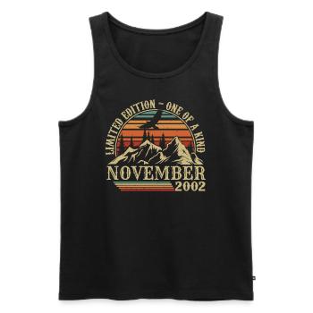 Born in November 2002 - Birthday November 2002 - Men's Premium Organic Tank Top - black - Front - AI Model Male 178 light (178cm)