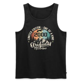 Original November 2000 Birthday November 2000 - Men's Premium Organic Tank Top - black - Front - Michal (187cm)