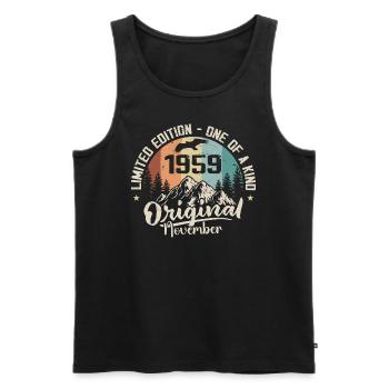 Original November 1959 Geburtstag November 1959 - Männer Premium Bio Tank Top - Schwarz - Vorne - Michal (187cm)