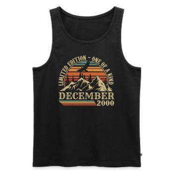 Vintage December 2000, Awesome Since December 2000 - Men's Premium Organic Tank Top - black - Front - Michal (187cm)