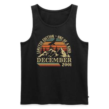 Vintage Décembre 2001, Génial Depuis Décembre 2001 - Débardeur bio Premium Homme - noir - Devant - Michal (187cm)