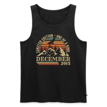 Vintage Décembre 2015, Génial Depuis Décembre 2015 - Débardeur bio Premium Homme - noir - Devant - Michal (187cm)