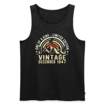 December 1947 - Excellent since December 1947 - Men's Premium Organic Tank Top - black - Front - Michal (187cm)