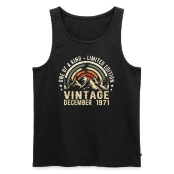 Dezember 1971 - Ausgezeichnet seit Dezember 1971 - Männer Premium Bio Tank Top - Schwarz - Vorne - Michal (187cm)