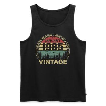 Jahrgang Januar 1985 Geburtstag Januar 1985 - Männer Premium Bio Tank Top - Schwarz - Vorne - Michal (187cm)